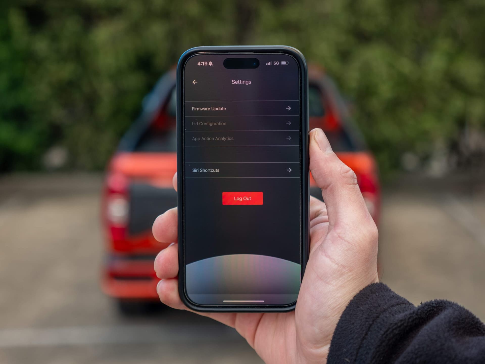 Image displaying over-the-air software updates to the roller cover control app, ensuring improved performance and new features for opening and closing control.